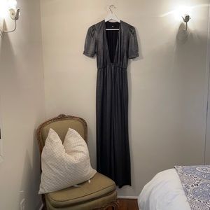 Vintage | Silver Deep-V Dress